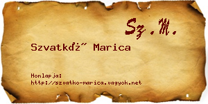 Szvatkó Marica névjegykártya